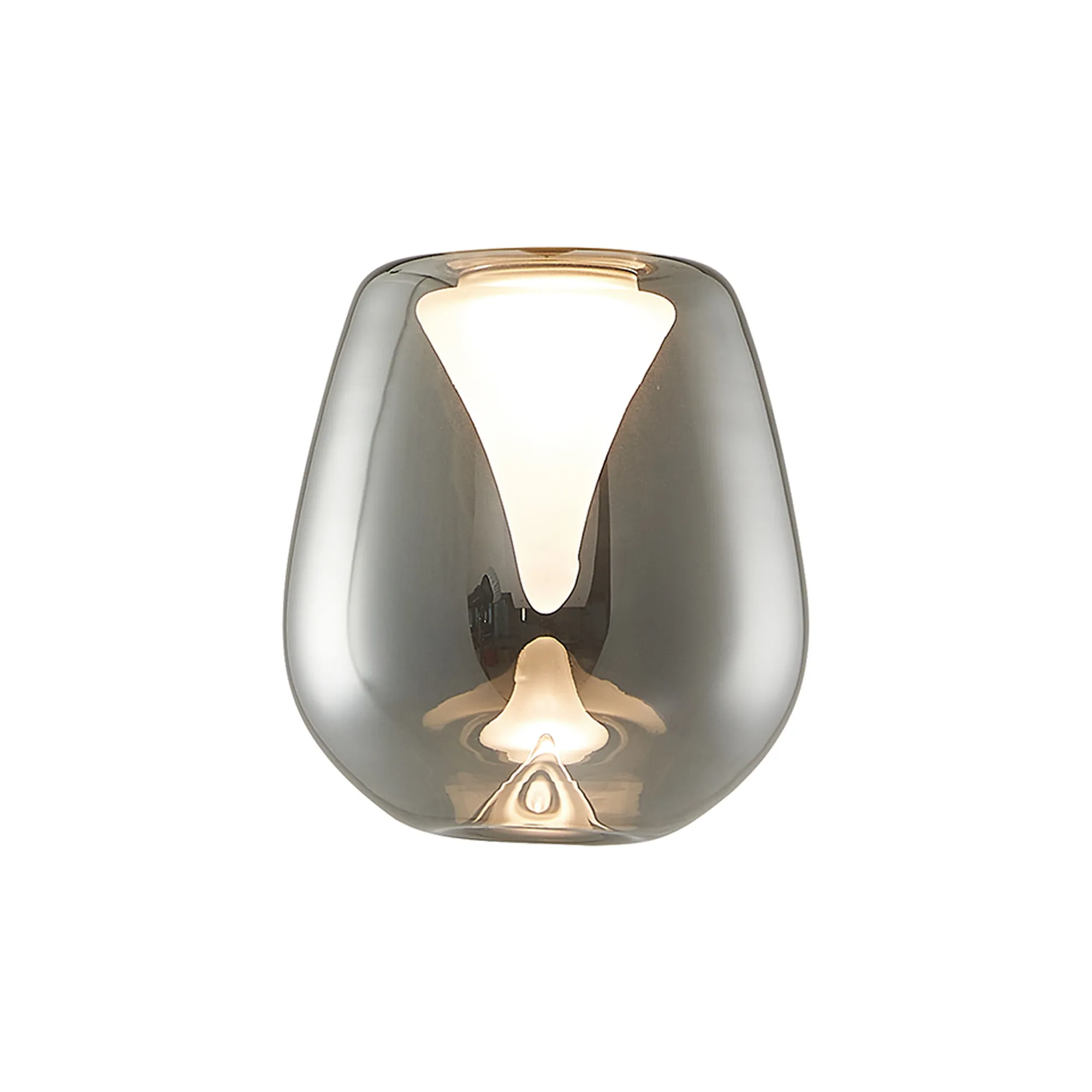 M8943  Andromeda 12cm Wine (B) Glass Shade, Chrome With Inner Frosted Funnel